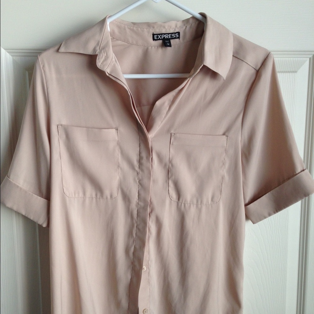EXPRESS button down blush blouse S - Picture 3 of 6